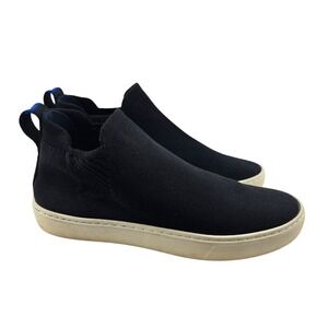 Rothys The Chelsea Boots Black Solid Knit Slip On Ankle Sneaker Boots Womens 7.5